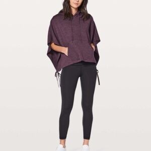 Lululemon All In A Day hooded poncho cape merino wool One size purple